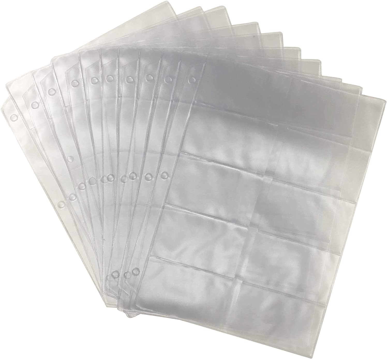 Business Card Sleeves for 3 Ring Binders, Plastic Card Holder